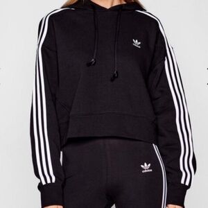 Adidas Navy Blue Cropped Hoodie